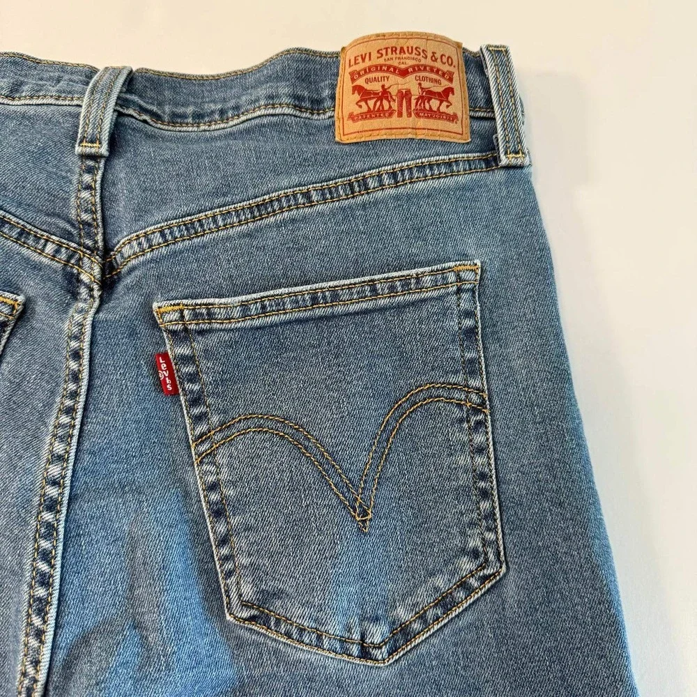 Levis Ribcage Straight Ankle Jeans Mens 31x27 Blue Denim High Rise Button Fly